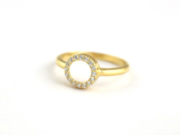 Diamond Halo Karma 14k Gold Ring - Image 3