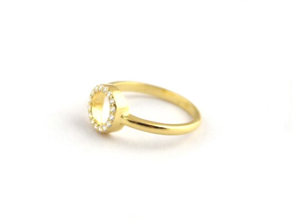 Diamond Halo Karma 14k Gold Ring - Image 4