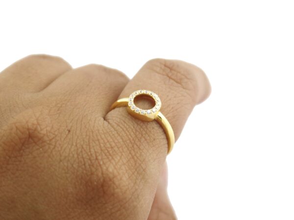 Diamond Halo Karma 14k Gold Ring - Image 8