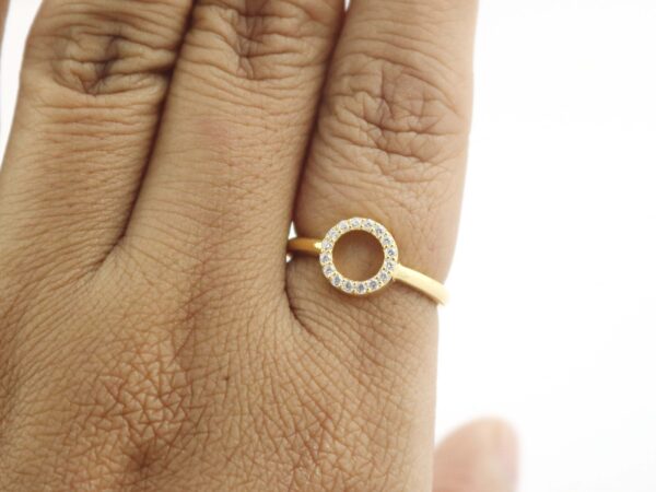 Diamond Halo Karma 14k Gold Ring - Image 9