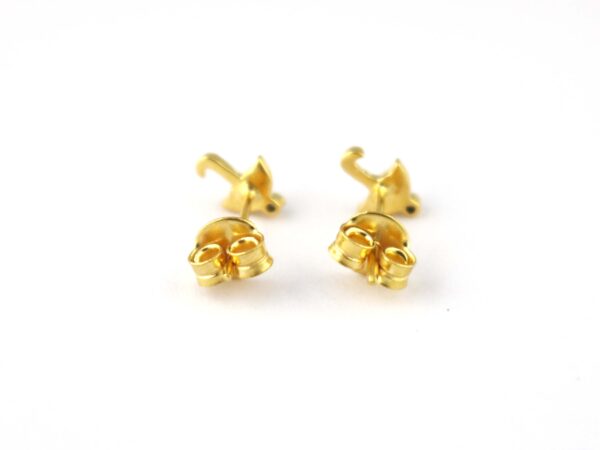 14k Solid Rose Gold Umbrella Dainty Studs Earring - Image 10