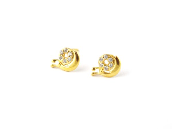 14k Solid Gold Snail Post Studs Earring For Gift