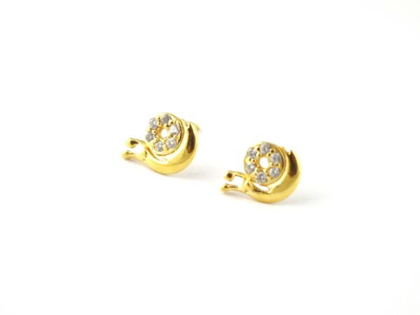 14k Solid Gold Snail Post Studs Earring For Gift - Image 7