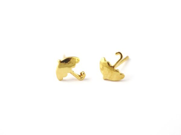14k Solid Gold Umbrella Studs Earring For Her - Image 6
