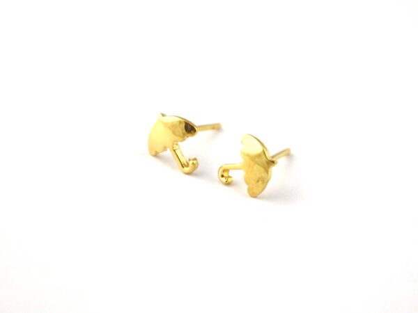 14k Solid Gold Umbrella Studs Earring For Her - Image 5
