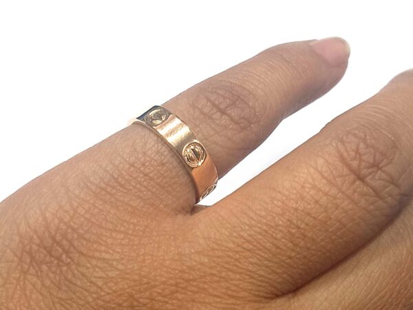 14k Solid Gold Love Ring For Her Unisex Screw Ring - Image 7