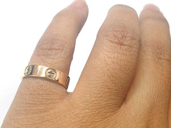 14k Solid Gold Love Ring For Her Unisex Screw Ring - Image 3