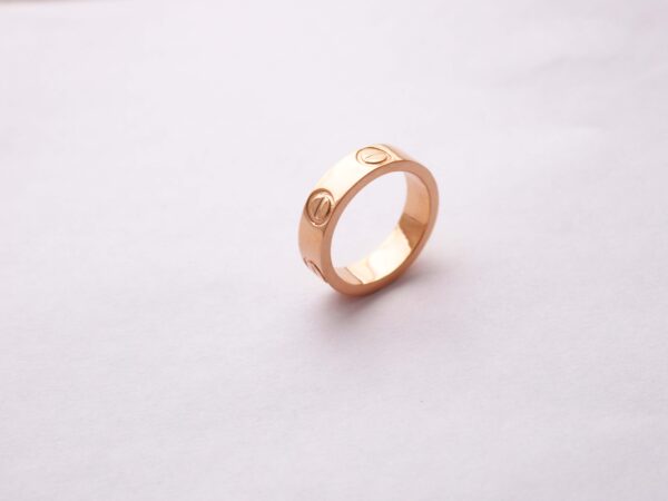 14k Solid Gold Love Ring For Her Unisex Screw Ring - Image 3