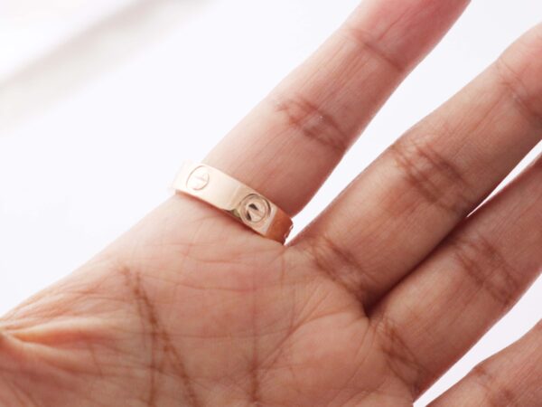 14k Solid Gold Love Ring For Her Unisex Screw Ring - Image 9