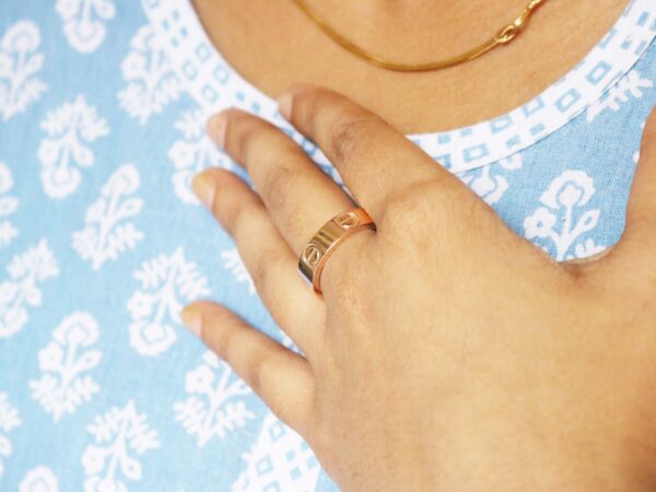 14k Solid Gold Love Ring For Her Unisex Screw Ring - Image 7