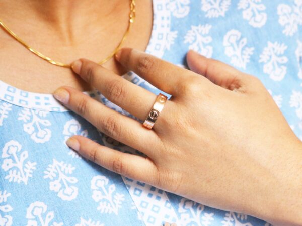 14k Solid Gold Love Ring For Her Unisex Screw Ring - Image 5