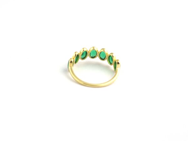 Natural Emerald Stacking 18k Solid Yellow Gold Bezel Ring - Image 6