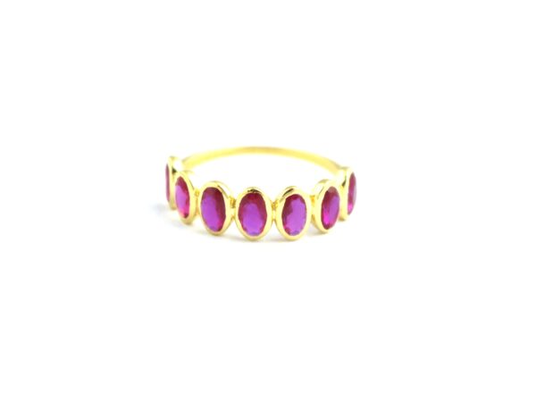 Natural Ruby 14k Solid Yellow Gold Bezel Engagement Ring