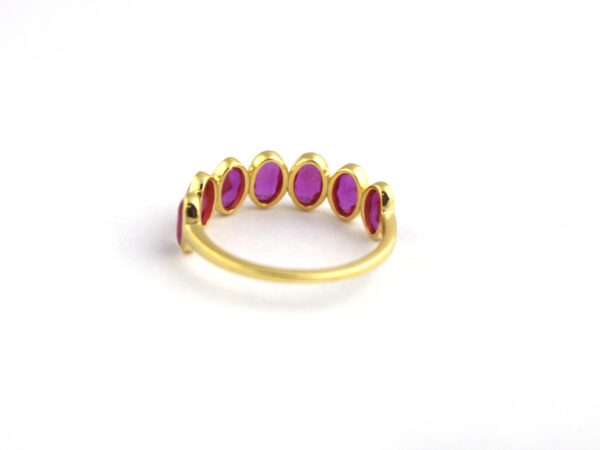 Natural Ruby 14k Solid Yellow Gold Bezel Engagement Ring - Image 10