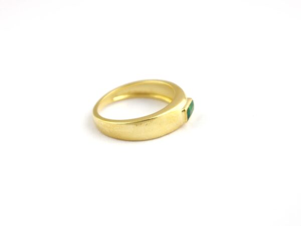 Natural Emerald Octagon 14k Yellow Gold May Birthstone Wedding Ring - Image 4