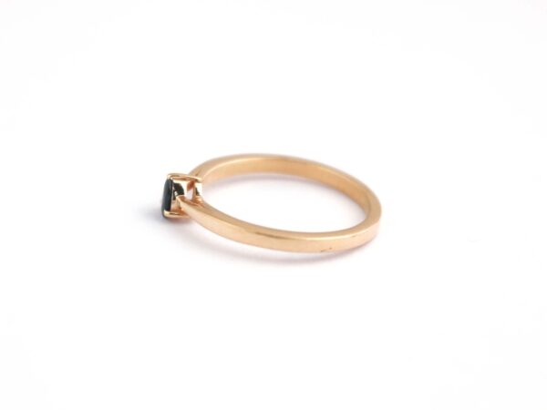 14k Solid Rose Gold Sapphire Pear Cut Dainty Minimalist Rose Gold Stackable Ring - Image 9