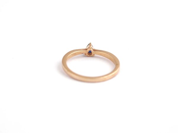 14k Solid Rose Gold Sapphire Pear Cut Dainty Minimalist Rose Gold Stackable Ring - Image 10