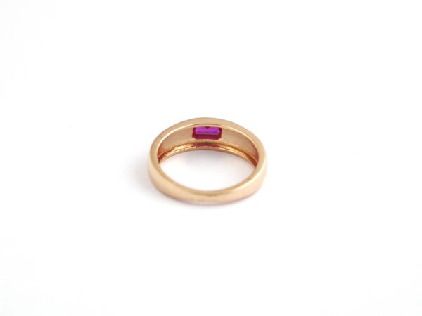 Natural Ruby Octagon 14k Yellow Gold July Birthstone Wedding Ring - Image 11