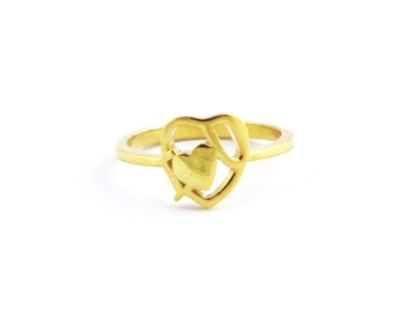 14k Solid Gold Heart Shape Ring For Love