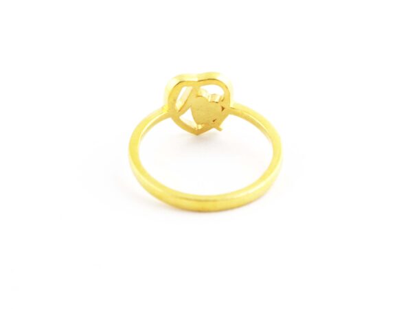 14k Solid Gold Heart Shape Ring For Love - Image 5