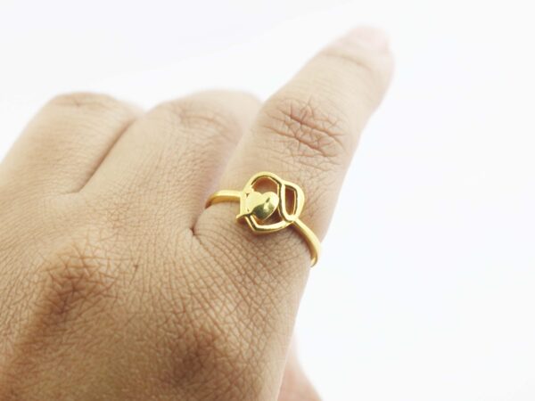 14k Solid Gold Heart Shape Ring For Love - Image 6