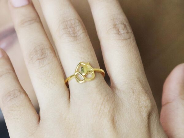 14k Solid Gold Heart Shape Ring For Love - Image 8