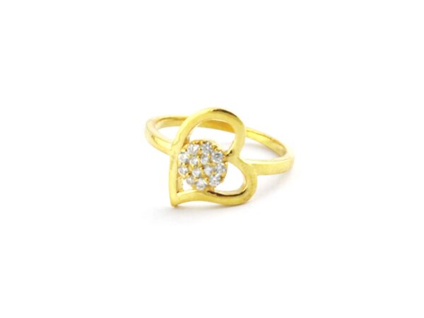 14k Solid Gold Heart Diamond Engagement Ring For Her