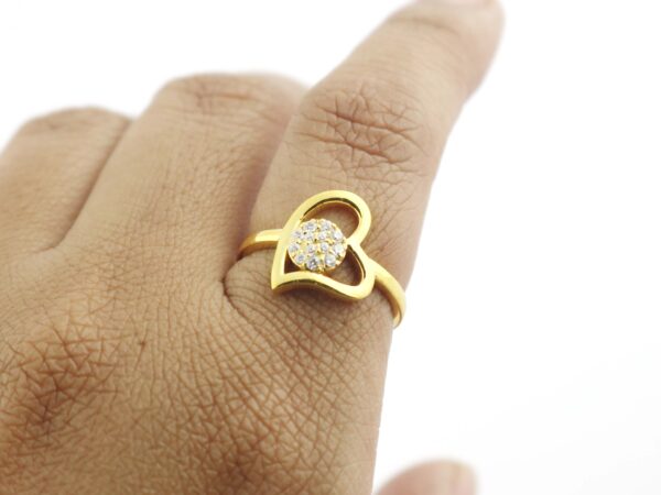 14k Solid Gold Heart Diamond Engagement Ring For Her - Image 4