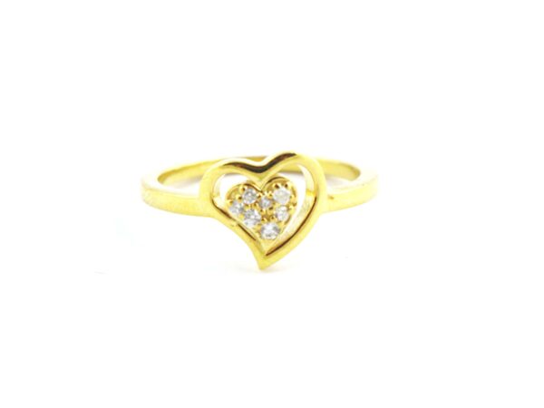 14k Solid Gold Heart Diamond Engagement Ring For Her