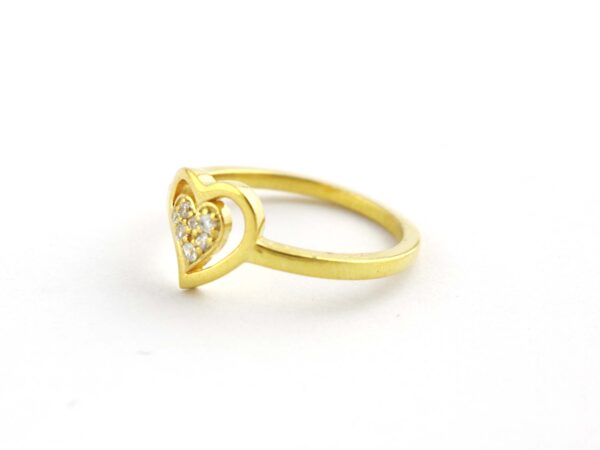 14k Solid Gold Heart Diamond Engagement Ring For Her - Image 7