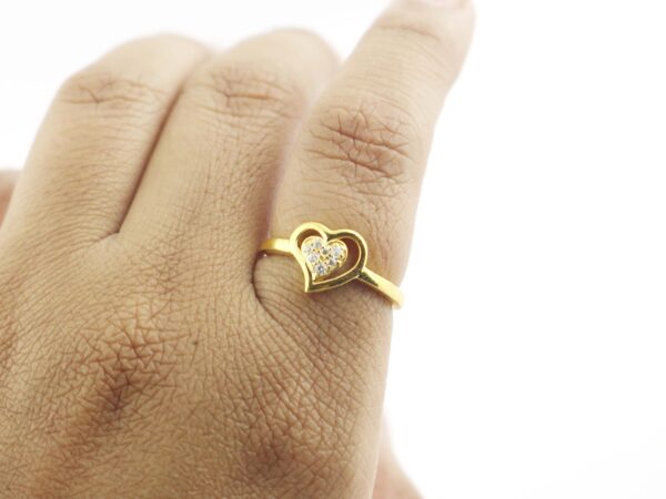 14k Solid Gold Heart Diamond Engagement Ring For Her - Image 5