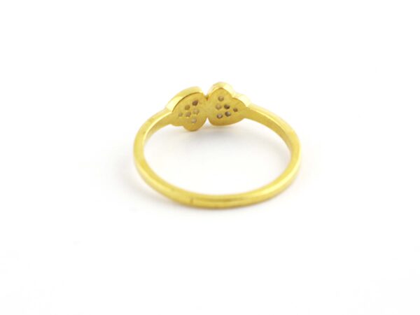 14k Solid Gold Double Heart Diamond Engagement Ring For Love - Image 8