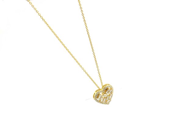 Diamond Heart Shape 14k Yellow Gold Chain Necklace - Image 8