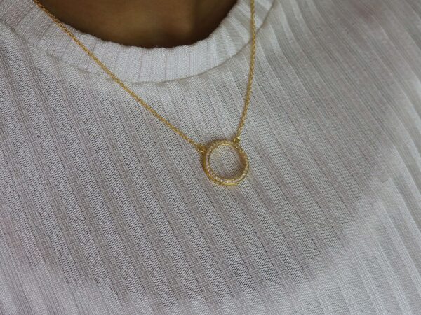 Karma Real Diamond 14k Yellow Gold Choker Chain Necklace