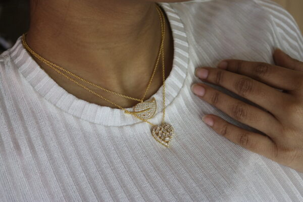 Diamond Heart Shape 14k Yellow Gold Chain Necklace - Image 11