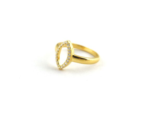 Diamond Marquise Dainty 14k Solid Gold Ring For Her - Image 4