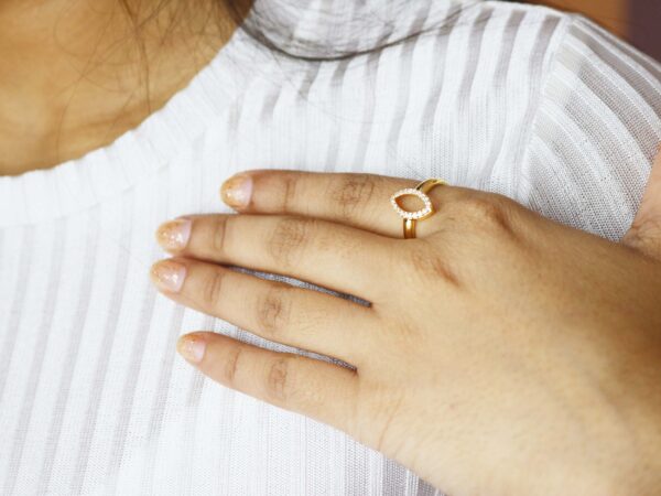 Diamond Marquise Dainty 14k Solid Gold Ring For Her - Image 10