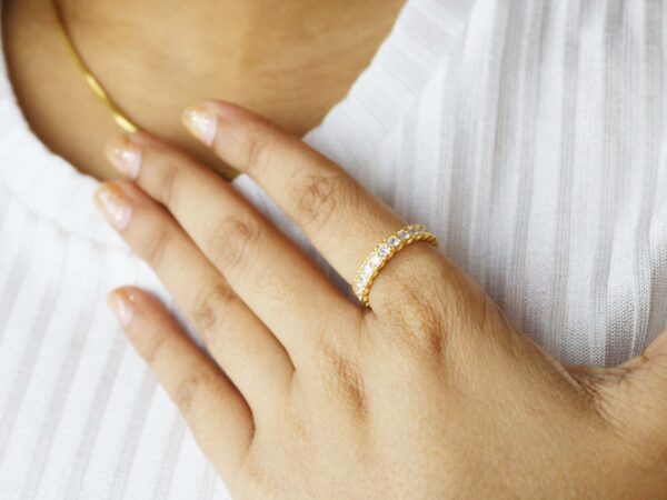 14k Gold Eternity Diamond Engagement Ring For Women - Image 5