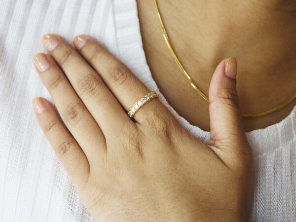 14k Gold Eternity Diamond Engagement Ring For Women - Image 7