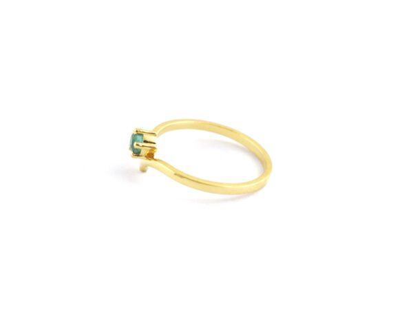 Emerald 14k Solid Gold Chevron Minimalist Ring For Her - Image 11