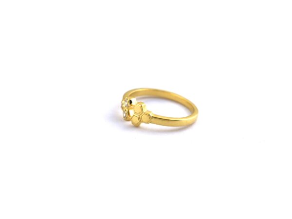 14k Solid Gold Diamond Cuff Minimalist Ring For Women - Image 4