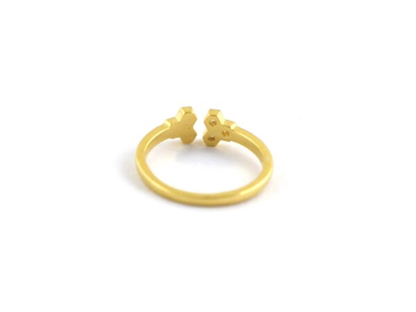 14k Solid Gold Diamond Cuff Minimalist Ring For Women - Image 5