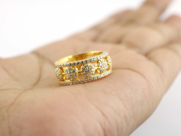 14k Solid Gold Diamond Cluster Ring For Her - Image 7