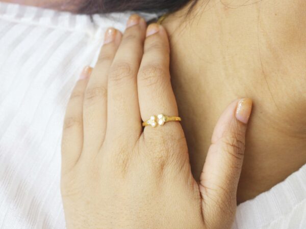 14k Solid Gold Diamond Cuff Minimalist Ring For Women - Image 10