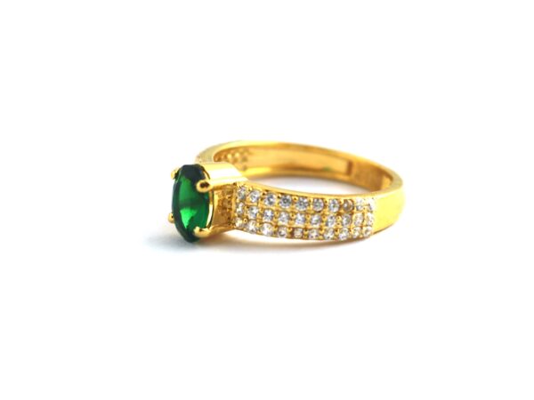 Natural Emerald Oval with Real Diamond 14k Gold Ring - Image 8