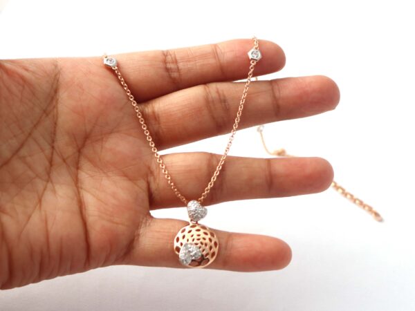 Natural Diamond 14k Rose Gold Chain Necklace For Her - Image 7