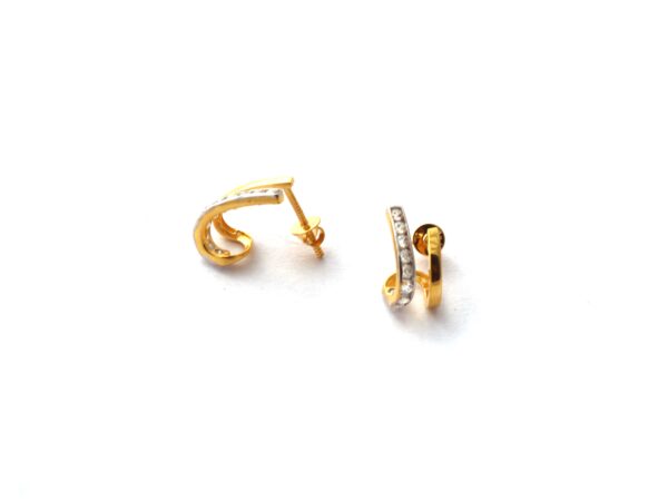 14k Yellow Gold Real Diamond Stud Earrings For Women - Image 7