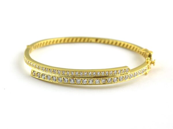 18k Solid Yellow Gold Real Diamond Bracelet For Women Anniversary Gift - Image 3