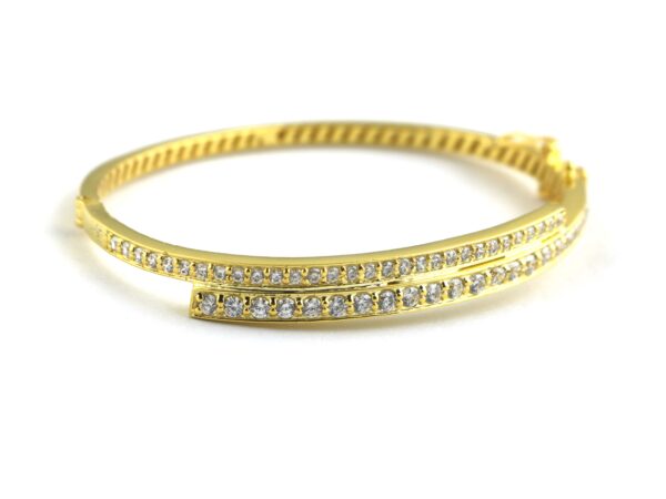 18k Solid Yellow Gold Real Diamond Bracelet For Women Anniversary Gift - Image 4