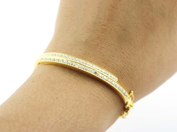 18k Solid Yellow Gold Real Diamond Bracelet For Women Anniversary Gift - Image 5